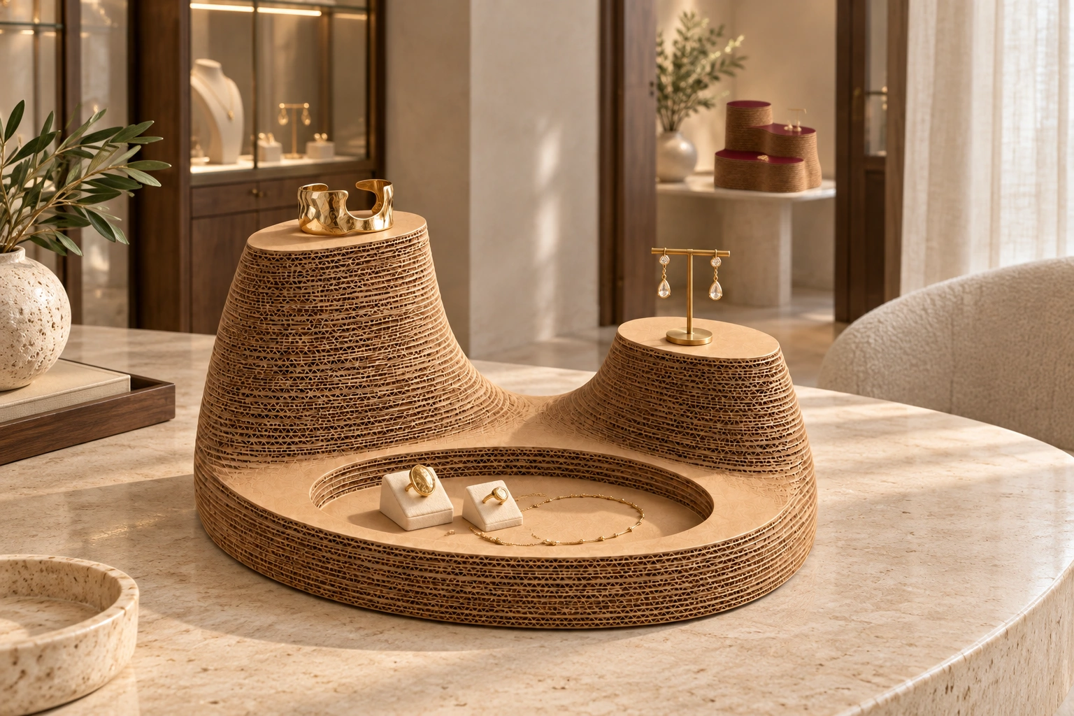 Confluence en bijouterie avec plusieurs bijoux — Kraft naturel