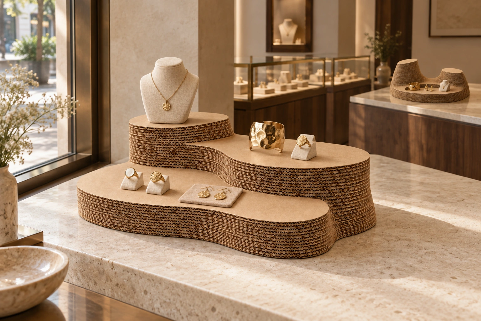 Paysage en bijouterie avec plusieurs bijoux — Kraft naturel
